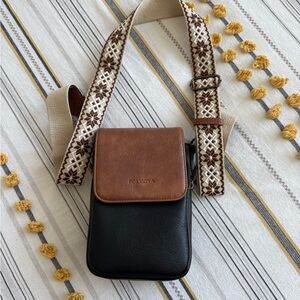 Brown and Black Women's Crossbody Bag